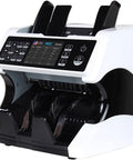 Heavy Duty Electronic Money Detector And Bill Counter That Cracks Multi Currency Cash Like A Boss With Built In Anti Fake Sensors, top view with detailed display.