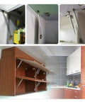 4 Pack 6 Inch 30N Hydraulic Cabinet Gas Springs With Soft Close Lid Support For Tip Up And Drop Down Doors installed