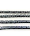 Beefed-Up Heavy-Duty Double-Strand Roller Chain For Machinery Steel Drive Chain 2 Pack T8F 124 Links visible from top angle