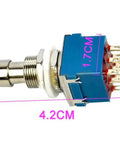 3PDT Nine-Pin Box Stomp Foot Switch For Guitar Effects Pedals True Bypass Metal Build Pack Of Five Ideal For Rewiring Vintage Pedals And Custom LED Status Lights showing dimensions