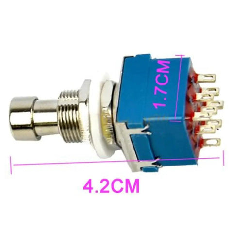 3PDT Nine-Pin Box Stomp Foot Switch For Guitar Effects Pedals True Bypass Metal Build Pack Of Five Ideal For Rewiring Vintage Pedals And Custom LED Status Lights showing dimensions