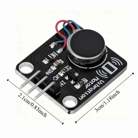 Dope 3 Pack DC5V Vibration Motor Module With MOS Drive, 9000RPM Flat Vibe Motors For Wearables, PWM Compatible, 30mm By 21mm, High Speed Tactile Feedback For Smart Devices And DIY Haptic Alerts. black vibration motor module PCB, 30x21mm, with 3-pin header and mounting holes