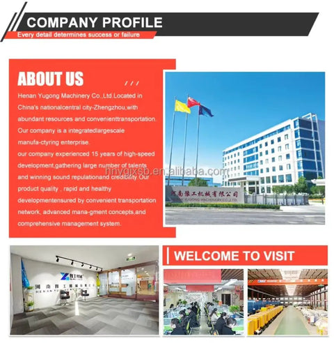 Company profile of Henan Yugong Machinery Co., Ltd. showcasing their headquarters and facilities in Zhengzhou.