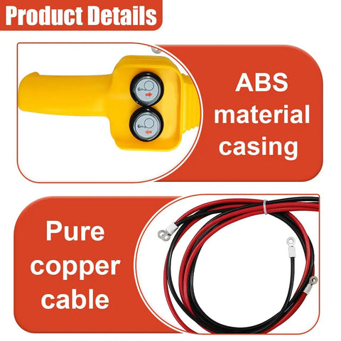 Beefy 12V Winch Controller Push Button Switch For Handheld Wired Remote Replacement Fits 1500Lbs To 4500Lbs Pulling Winches Easy Retract And Release Durable Yellow, ABS casing and copper cable