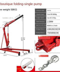 Heavy Duty Foldable Hydraulic Garage Engine Hoist With Two Ton Capacity And Four Stage Extendable Boom dimensions and specifications chart