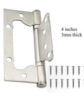 Top Shelf 4 Inch Stainless Steel Furniture Hinges Deliver Smooth As Butter Quiet Operation For Sturdy Wooden Doors And Cabinets Featuring No Sweat One Point Five Inch Mounting Base Two Pack Rich Gold Coating metal hinge with multiple screws.