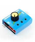 Blue 3CH RC Servo Tester And ESC Signal Generator For CCPM Consistency Master with dial and ports for RC hobbyists.