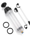 Sdidzad 500cc Auto Fluid Extractor Manifold Vacuum Oil Suction Syringe with two short tubes and black rubber rings.