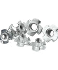 Four Claw T Nut Set For Woodworking M10 X 13 Zinc Plated Blind Pronged Insert Tee Furniture Hardware Fits Speaker Cabinets