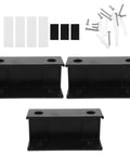 Keep Your Desk Slick And Legit Tidy With This Heavy Duty Under Desk Laptop Bracket Crafted From Tough Plastic To Free Up Workspace And Securely Store Keyboards While Mounting Pcs Hassle Free components including three black brackets and mounting screws.