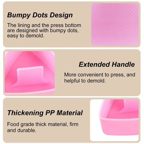 Triangle Rice Ball Molds 2 Pack Large Do It Yourself Sushi Makers Kit for Lunch Bento with extended handle in pink