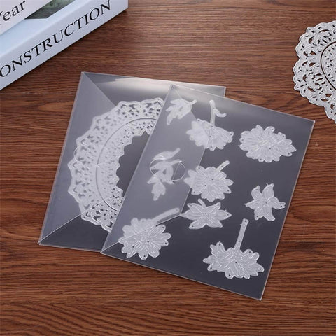 10 Pack Large Magnetic Sheets 9.3 By 6.85 Inches For Die Storage And Crafting shown on wooden table with decorative designs