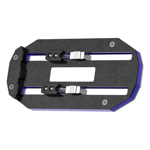 Beefy Pro Grade PCB Board Holder And Clamp For Soldering Dual Rail Push Clamp System shown from top angle