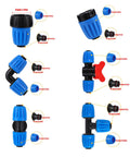 Half Inch Drip Irrigation Fittings Kit 24 Piece Set With Tees Elbows Couplings Switch Valves End Caps And Hose Adapters dimensions