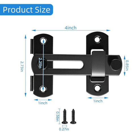 Beefy 4 Inch Heavy Duty Barn Door Lock Latch For Sliding Doors And Barn Gates Flip Safety Gate Latch Pet Proof Fences Matte Black