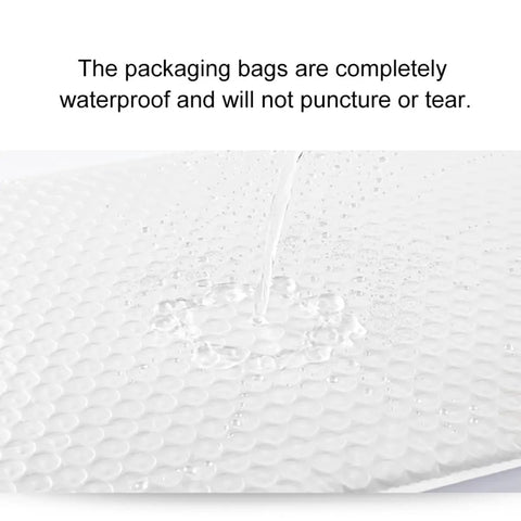 White Pearlized Bubble Mailers 14x16 Inch With 4 Inch Flap Waterproof Shockproof Padded Envelopes showing water resistance