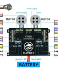 Wiring diagram of Dual 84V 200A ESC with aluminum case for electric skateboard, scooter, e-bike, FT85BD.