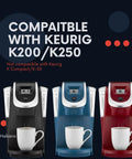 40 Oz Replacement Water Reservoir Tank For Keurig 2.0 K200 K250 Coffee Maker models in black, blue, and red