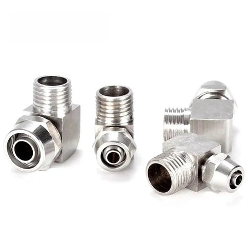 Workhorse Grade Nickel Plated Brass Elbow Fitting Kit 10 Piece Set With Quick Release Design showcasing various brass elbow connectors.