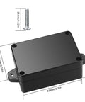 Rugged Outdoor Electrical Junction Box 4 Pack, IP65 Waterproof ABS Plastic Project Case with dimensions and fixing screw