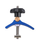 Pro Grade Woodworking T Slot Clamp With Hold Down Function Blue T Track Clip for Carpenter Workholding Tools, front view