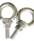 Beefy Heavy Duty M12 Eye Bolt Set, 304 Stainless Steel Shoulder Eyebolts With Nuts And Flat Washers, 5.6 In Length, 40mm Thread, 2 Pack