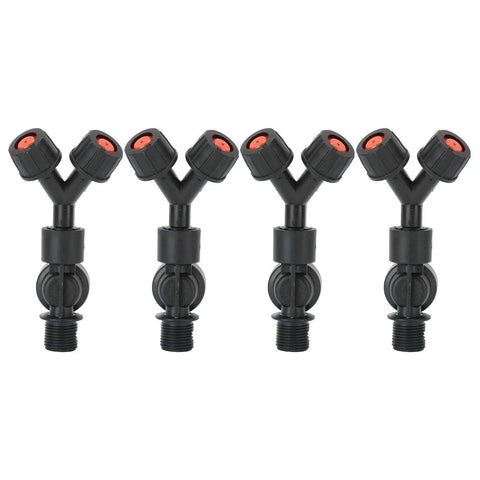 Four black Atomization Precision Sprayer Nozzle For Water Saving Irrigation And Spraying 0.7 Inch Thread Quick Connect Durable Plastic