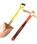 Non Sparking Round Point Shovel And Pick Mattock Set With 39 Inch Straight Blade Shovel And 36 Inch Heavy Duty Pick Hoe