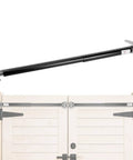 Outdoor Hydraulic Gate Closer Kit Six Pack TB200B Heavy Duty Gate Closer mounted on white double wooden gate