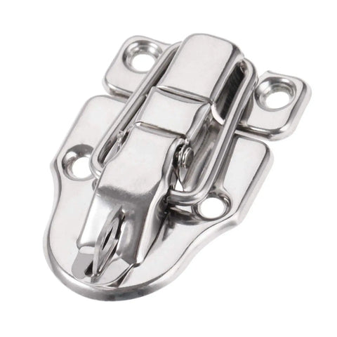 Toggle Hasp Lock 40 By 60mm Zinc Alloy With Screws for Jewelry Boxes and Chests, Heavy Duty Latch, Close-up View