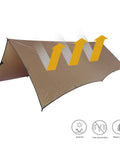 Bulwark Camping Tarp Rain Fly 12.8 Ft By 9.5 Ft Tough As Nails Ultra Waterproof 210T Polyester Shelter With Heat Taped Seams UV Guard