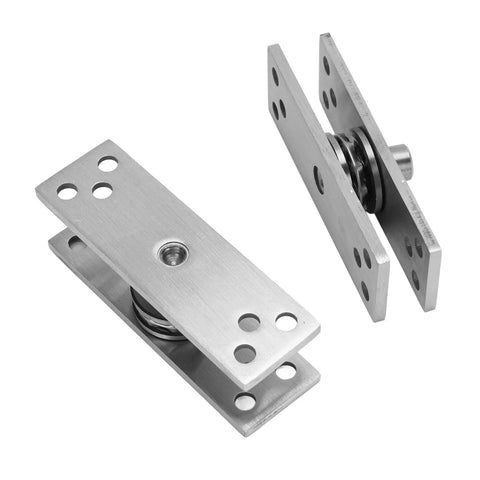 Heavy Duty Stainless Steel Pivot Door Hinge Built To Last, 360 Degree Concealed Pivot With Glossy Ball Core For Wood, Aluminum, And Glass Doors, Hidden Concealing Design, Easy Install And Included Hardware, stainless steel pivot hinge set