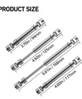 Rugged 1/10 Scale RC Drive Shaft Upgrade Kit, Adjustable 94-125mm Short And 117-168mm Long CVD Shafts, Silver Finish, 2Pcs