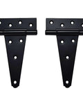 6 Inch T Strap Shed Door Hinges Heavy Duty Black Tee Hinge For Wooden Fences Yard Doors Barn Doors And Gates Rustproof 2 Pack