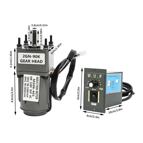 High Torque AC Gear Motor 6W 110V With Variable Speed Controller And Bracket Reversible Gearmotor 0 To 15 RPM 2.9NM Torque