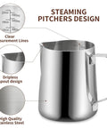 12 Oz 350 Ml Stainless Steel Espresso Milk Frothing Pitcher With Latte Art Pen For Home Barista Use Pro Grade Coffee Frother Cup for espresso machines and latte art creations