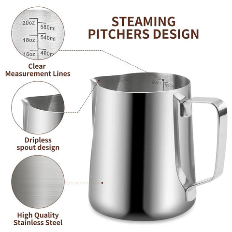 12 Oz 350 Ml Stainless Steel Espresso Milk Frothing Pitcher With Latte Art Pen For Home Barista Use Pro Grade Coffee Frother Cup for espresso machines and latte art creations