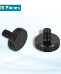 20 Pack M4 X 6mm Knurled Thumb Screws Black Steel Flat Head Metric Bolts With Textured Grip For Smooth Hand Tightening quick repairs