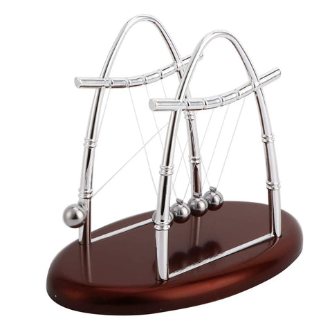 Newton's Cradle Desk Toy For Home Office Stress Relief With Metal Balance Balls Pendulum Demonstrating Momentum And Energy