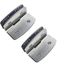 Heavy Duty Glass Shower Hinges Two Pack 180 Degree Turn For Frameless Bathroom Doors in stainless steel finish.