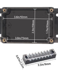 Dimensions of Watertight Junction Box IP67 Electrical Enclosure With 8-P 15A Barrier Terminals And 1 Inch In And 3 Out Cable Glands