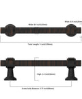 10 Pack 3.75 Inch 96mm Oil Rubbed Bronze Cabinet Handles For Kitchen Cabinets And Cupboards Cabinet Pulls Hardware For Drawers Super Easy Install Durable Modern Style, side view and dimensions