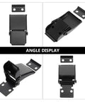 Heavy Duty Stainless Steel Concealed Toggle Latch 2x1 Inch Draw Clasp for toolboxes, showcased from multiple angles.