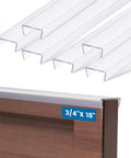 Six Pack 18 Inch Clear Cabinet Door Kick Guards tailored for flat three quarter inch panels shown above wooden cabinet edge.