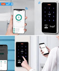 Waterproof Access Control Keypad For Home Security System With Tuya Smart Remote Unlock Corded Power Smartphone Compatible
