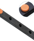 Close-up of 2 Pack MGN12 300mm Linear Guide Rail with holes and orange plastic end cap, ideal for MGN12H carriage in CNC and 3D printers.
