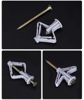 Self Drilling Hollow Wall Anchor Kit With Screws For Drywall And Plaster Grey Plastic Anchors Supports Up To 65 Lbs Includes 50 Anchors And 50 Screws