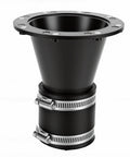 Yunseity 2 1/2 Inch Magnetic Dust Collection Connector With Rubber Cuff Coupler For Woodworking Shop Vacuum Hose shown in black with metal clamps.