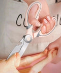 Heavy Duty Kitchen Scissors With Stainless Steel Blades, Sharp Shears For Meat, Fish, Poultry, And Veggies, Ergonomic TPR Grip, Multipurpose Cooking Scissors For Cutting, Slicing, And Deboning, used to cut chicken