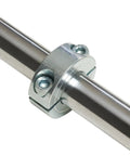 Split Shaft Collar With H7 Tolerance Bore 3/8, 7/8 OD, 3/8 Thick, Zinc Plated 1045 Steel, Set Screw Shaft Clamp For Precise Motion Control Systems And Heavy Duty Machinery on shaft